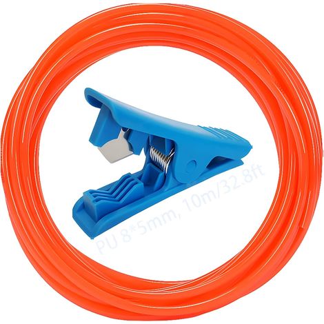 PU Hose, Orange Polyurethane Pneumatic Hose 10m, Compressor Hose OD 8mm x ID 5mm with Blue Tube Cutter, Used for Gas Transport (1/5)