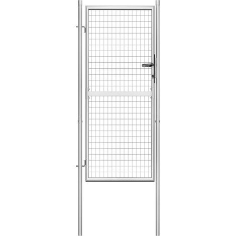 vidaXL Cancello da Giardino in Acciaio Zincato 100x175 cm Argento