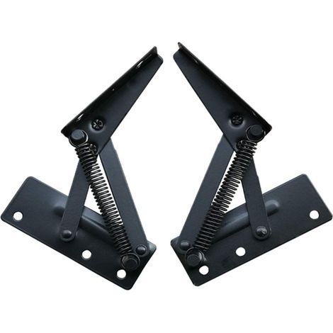 Lot de 2 supports de levage pliables, charnières à ressort noires largement utilisées dans les lève-charnières de canapé et les charnières de support de rangement de meubles (1/5)