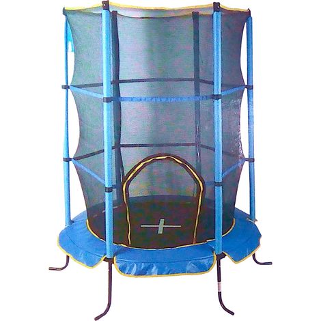 BURI Kinder-Trampolin mit Sicherheitsnetz Minitrampolin Indoor Ausdauer Fitness