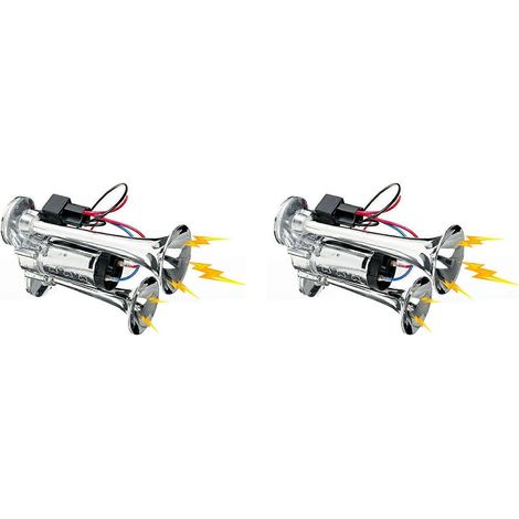 Klaxon électrique double 12 V 600 dB ultra puissant avec électrovanne et pompe à air pour voitures (1/5)