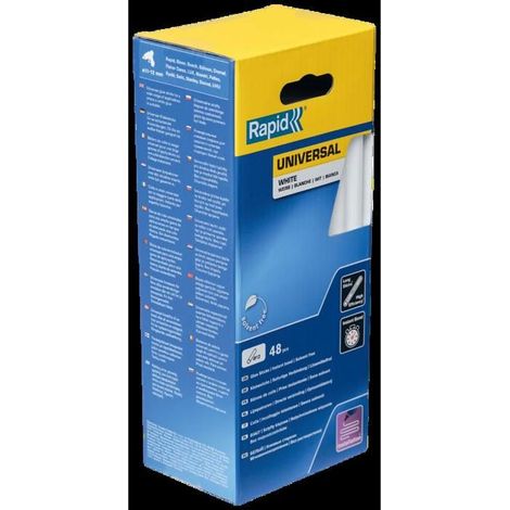 Colla universale bianca in stick 190 mm x 48 stick - Scatola - RAPID-ISABERG - 5001412