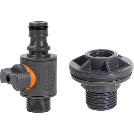 Adattatore per tubo da serbatoio, connettore per tubo da 3/4", raccordo per flusso d'acqua con tenuta sicura, componente per irrigazione da giardino, giunto per tubo a prova di perdite con design comp (1/5)