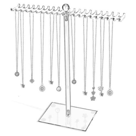 Présentoir à bijoux en acrylique, présentoir à bracelets en acrylique, Support d’affichage de bijoux, Support de collier transparent, organisateur de collier avec 42 crochets pour boucles (1/5)