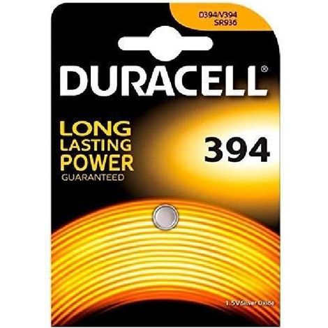 Duracell – Pile bouton 394 oxyde d'argent 84 mAh 1.55 V – Spécialement conçue pour montres et appareils électroniques – Non rechargeable – Blister individuel - Y201552 (1/3)