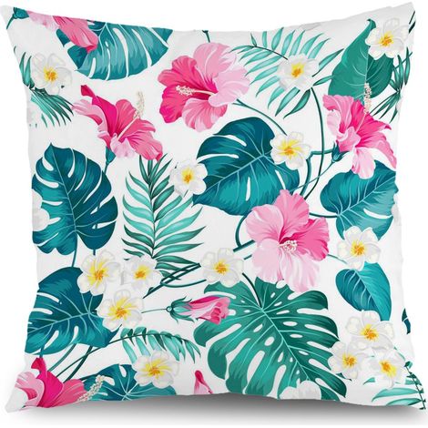 Housse de coussin fleurs papillon, décoration canapé intérieur,40×40cm (1/5)