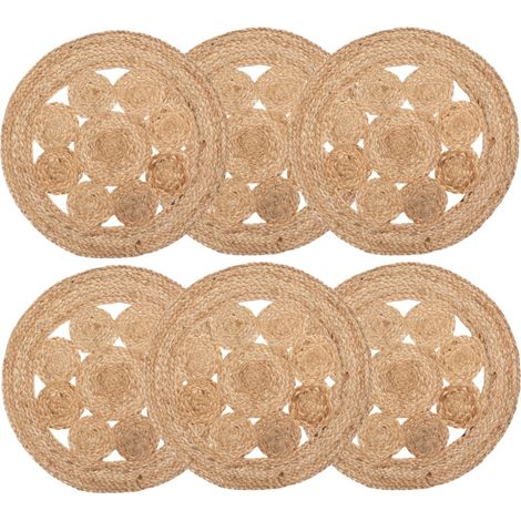Lot de 6 sets de table en jute ajourée (1/4)