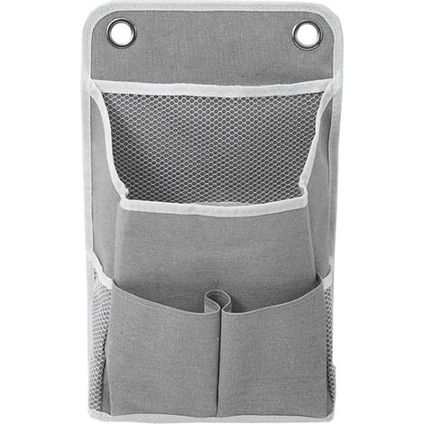 Gris，  Sac à suspendre multifonctionnel pour dortoir universitaire   Panier à suspendre en tissu   Organiseur divers   Sac de rangement mural derrière une porte