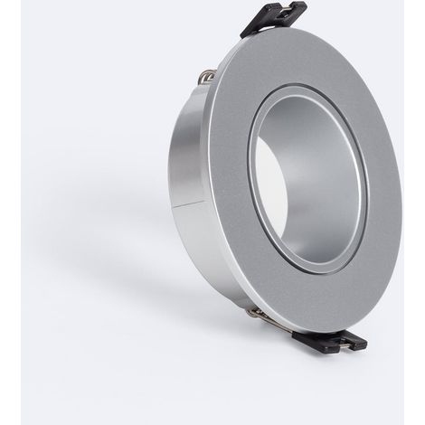 Portafaretto Downlight Conico Basso UGR Nero per Lampadina LED GU10 / GU5.3 Foro Ø 90mm Argento