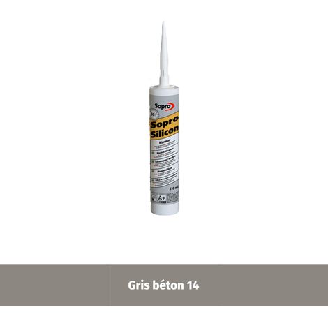 Mastic silicone pour pierre naturelle - Gris béton 14 - 310 ml
