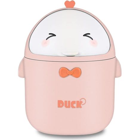 Mini Poubelle De Table Couvercle, Poubelle De Dessin Animé Mignonne, Corbeille à Papier Kawaii, BoîTe De Rangement Bureau, Chambre D'Enfant, Coiffeuse (rose) (1/5)