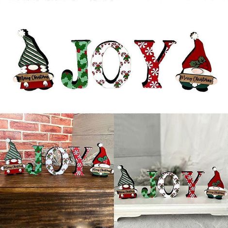 Décorations de table multifonctions en acrylique, grandes lettres, pour Noël (1/4)
