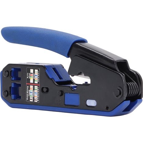 Kit de pince à sertir RJ45, outil de câblage réseau Ethernet avec connecteurs pass-through pour Cat5e, Cat6 et Cat6a (1/5)