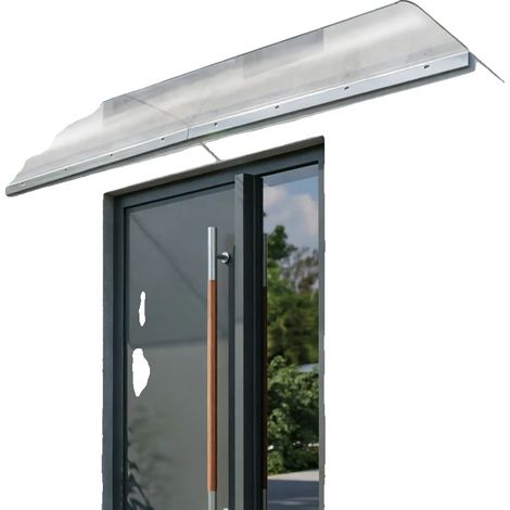 Toldo de protección contra la lluvia, 20040 cm, montaje en pared, 3,5 mm de espesor, rango de temperatura de -30 a 70 °C, resistencia a la carga de nieve de 30 cm. (1/5)
