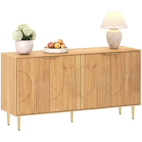 Credenza moderna e semplice, mobile credenza moderno, set contenitore per soggiorno, 140L x 40W x 72H (cm) (1/5)