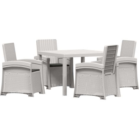 Maison Exclusive - Set da Pranzo per Giardino 5 pz Bianco e Antracite PP (1/5)