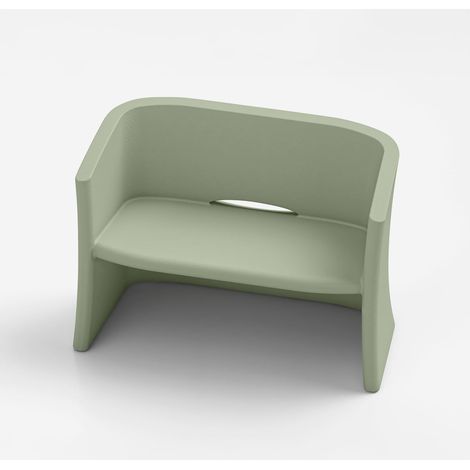 Divano da esterno Made in Italy in polietilene 2 posti Breeze - Verde (1/4)