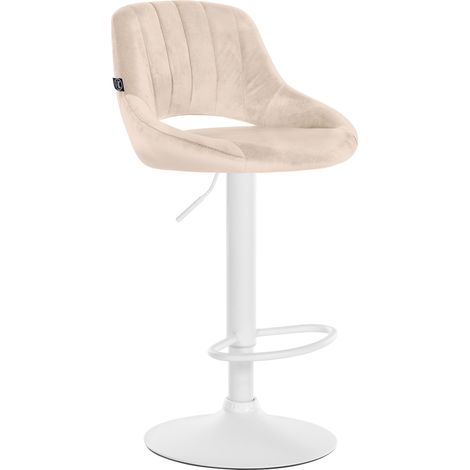 Tabouret de bar Milet velours Crème Blanc (1/5)