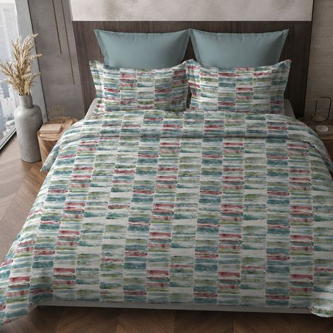 Juego de Funda Nórdica Doble Salano, Funda de Almohada Incluida, Percal, Lavable a Máquina, 300x250 cm Azul