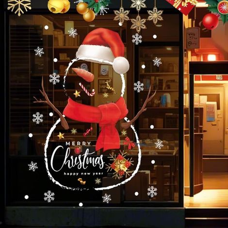 Autocollants de Noël pour fenêtre, flocons de neige, décorations de Noël pour l'intérieur et les fêtes (1/5)