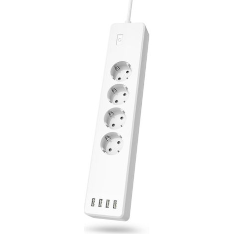 MULTIPRISE WLAN INTELL., 4 PRISES, RÉGL. IND., PROT. SURTENS., 4 USB HAMA (1/5)