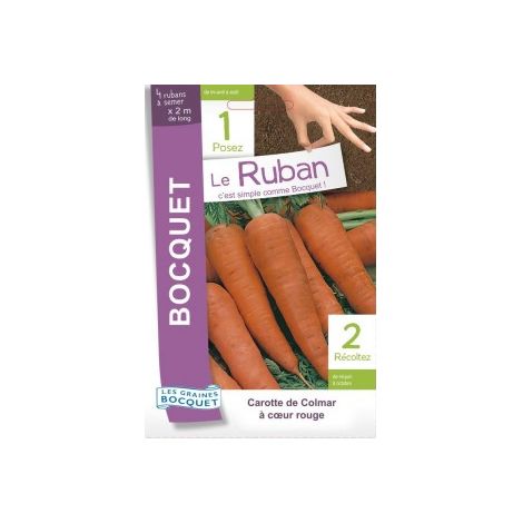 Carotte de Colmar en ruban à semer – 15g – Semences non hybrides – Rubans biodégradables pour semis facile – Récolte en 3-4 mois – Graines Bocquet