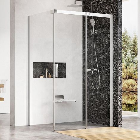 Ravak Matrix - Cabine de douche en trois parties MSDPS-110/80 R, 1085-1105x785-805 mm, verre brillant hilinik/noir 0WPD4C00Z1 (1/5)