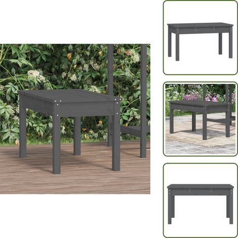 The Living Store Panca da Giardino Grigia 80x44x45 cm Legno Massello di Pino - Panca da patio