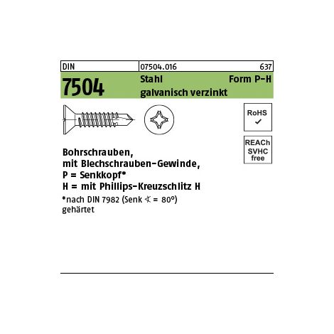 Bohrschraube DIN 7504 SEKO PH P 4,2x32-H Stahl galv.verz. 500St.