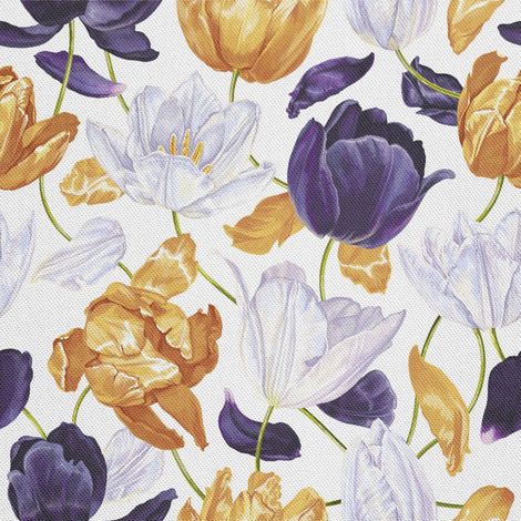 Tela Oxford para decoración de exteriores con estampado de tulipanes. (1/5)