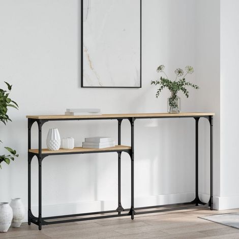 Table console-Table d'entrée chêne sonoma 145x22,5x75 cm bois d'ingénierie (1/5)