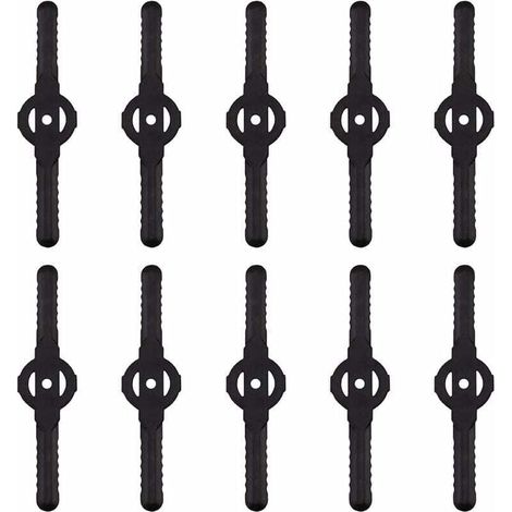Lames de coupe-herbe en plastique, lot de 10, remplacement pour tondeuse à gazon sans fil (noir) (1/4)