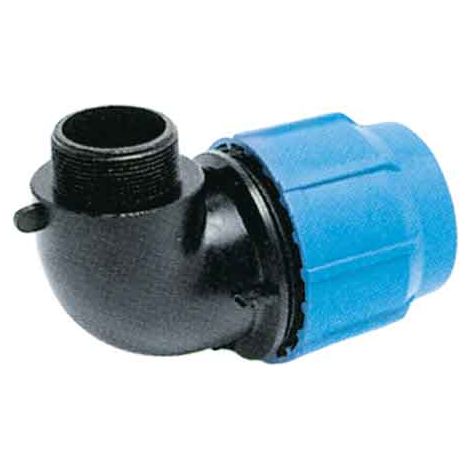 GOMITO A 90  ° CON DERIVAZIONE MASCHIO PP  EE  63x2 - UNIDELTA