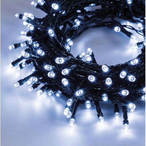Catena Luminosa Luci per Albero di Natale da Interno ed Esterno, Ip44, 300 LED, Cavo verde, 15 metri, Luce Calda, Fredda, Multicolor, Rossa, Verde Blu - Color: Luce fredda