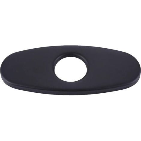Panneau de recouvrement d'évier de 5,5 pouces, en acier inoxydable, pour robinets de salle de bain ou de cuisine (robinets mélangeurs à 1 ou 3 trous) (noir mat) (1/4)