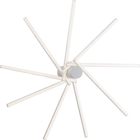 Plafoniera con luci orientabili in metallo e alluminio laccato bianco con led integrato (1/3)