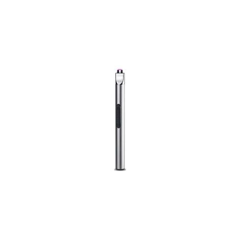 Silver Briquet Rechargeable Électrique Briquet Plasma Briquet USB Arc sans Flamme Coupe-Vent Long Briquet pour Camping Cuisine Grill (1/5)