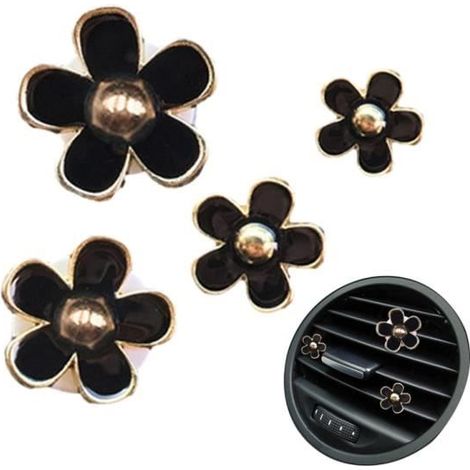 Clips de Ventilation pour désodorisants - 4 Pinces à de Voiture Fleurs Charme Mignon climatiseur de Voiture, décorations colorées (1/4)