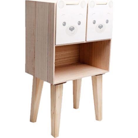 Table de chevet enfant 2 tiroirs OURSON