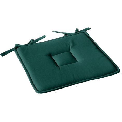 Galette de Chaise Uni "Panama" 40x40cm Vert Foncé