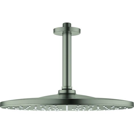 Grohe Rainshower Mono 310 Kopfbrauseset, Deckenauslass 142mm, 1 Strahlart, max. Durchfluss 7,5l/min, Satin Steel, 26560MS0 (1/4)