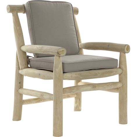 Fauteuil élégant teck gris clair pour intérieur chic. - Gris clair naturel (1/5)