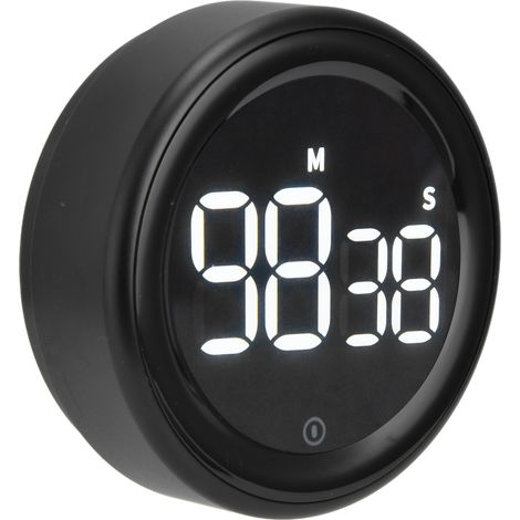 Minuteur Magnétique Silencieux Numérique avec Affichage LED et 3 Alerts pour Cuisine Salle de Classe