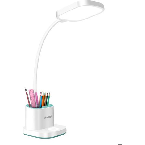 Lampe de Bureau - MAX EXCELL - Flexible - Éclairage LED - Rechargeable - Pot à Crayons