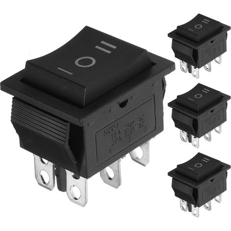 Lot de 4 interrupteurs à bascule pour groupe électrogène de jardin à essence - Interrupteur à bascule 3 positions 6 broches pour groupe électrogène portable, remplacement (1/5)