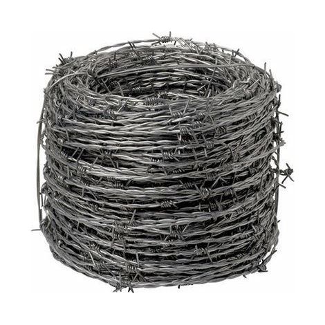 4RT FILO SPINATO CON 4 PUNTE  ROTOLO DA 200 MT  2 FILI Ø 1,8 MM MODELLO STANDARD ZINCATO PER RECINZIONI CONCERTINA FERRO SPINATO