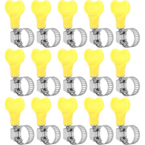 15 Pièces Collier de Serrage Inoxydable Réutilisable pour Tuyau avec Poignée de Réglage et Résistance à la Corrosion (1/5)