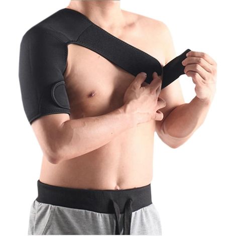 Bande de soutien réglable en néoprène pour l'épaule droite, orthèse de sport pour soulager la douleur et prévenir les blessures, idéale pour la salle de sport [Taille unique] (1/5)