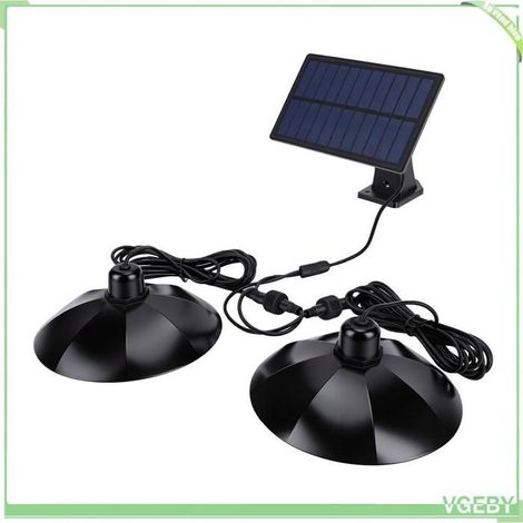 Lampe solaire pour hangar - FAFEICY - Lot de 2 - 10W - Télécommande - Résistante aux intempéries (1/5)
