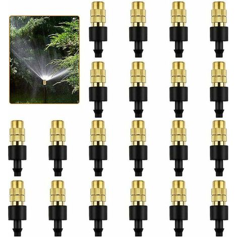 Green Mobility-Buse de pulvérisation en Laiton 20 Pcs Pulvérisateur d'Arrosage en Laiton Ajustable Buse Tête d'Arrosage Arroseurs Atomiseurs pour l'Irrigation de l'Arrosage des Jardins (1/5)